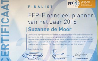 Suzanne de Moor runner-up financieel planner van het jaar 2016